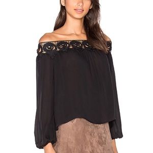 Stone cold fox Kyoto silk top black XS/S